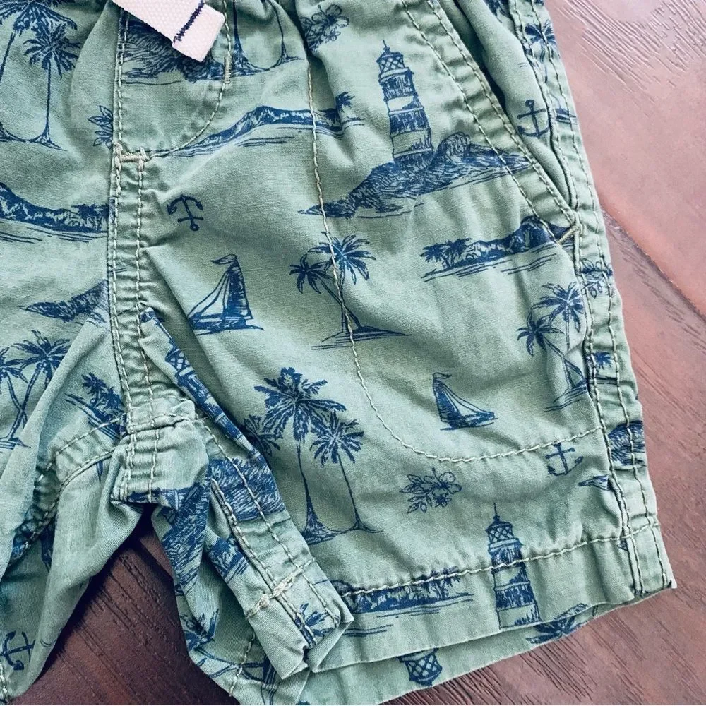 Carter's Baby Boy Cute Hawaiian/Beachy Pull-On Knit Shorts | Size: 18m.